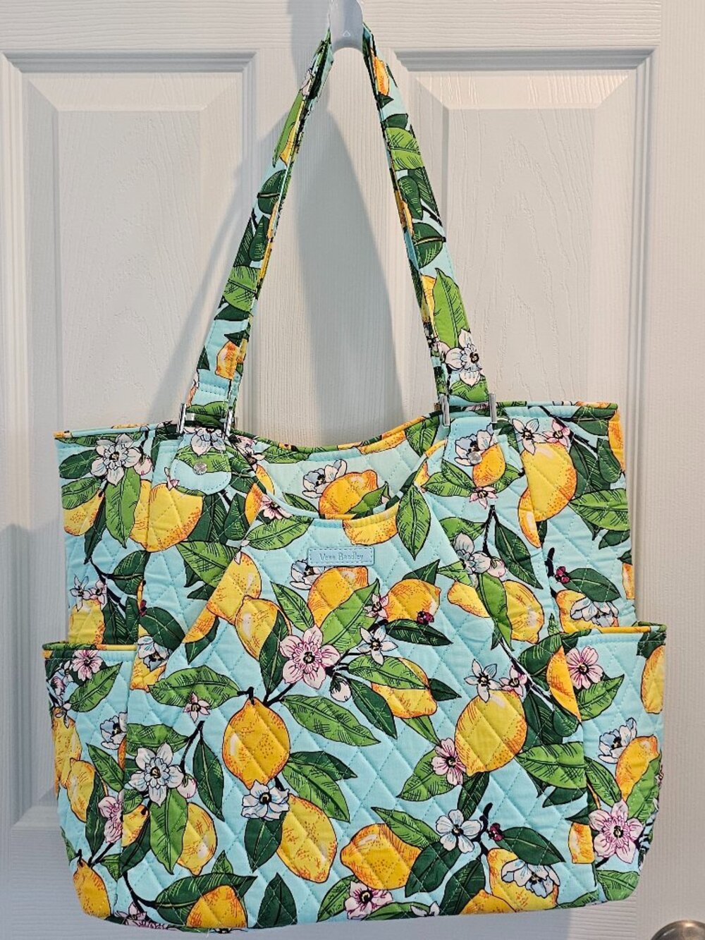 NWT Vera Bradley Large Glenna Tote Bag Lemon Grove Fruit Shoulder Purse School